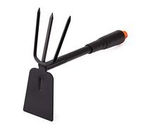 MIVOS Serfouette Binette Trident de Jardin pour Labourer et Désherber Le Sol - Double Binette à Main - Cultivateur de Jardinage Manuel - Largeur 7 cm