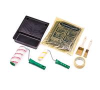 Mivos Set de Peinture 9 Pièces - 2 Rouleaux à Peinture 18 et 11 cm - 2 Pinceaux 50 et 25 mm - Bac à Peinture - Film et Ruban de Protection - Pour les Travaux de Peinture et Rénovation