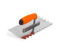 Mivos Taloche pour Colle en Acier Inoxydable 12 x 12 mm - Truelle à Dents avec Manche Bi-Composant - Truelle de Lissage Dentée Carrées 12mm - Fabriqué dans l'UE