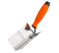 Mivos Truelle d'Angle en Acier Inoxydable - 120 x 60 mm - Spatule d'Angle Intérieur - Truelle de Bord avec Poignée Souple - Fabriqué en UE - Orange