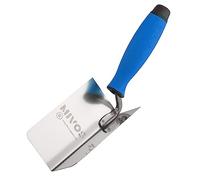 Mivos Truelle d'Angle en Acier Inoxydable 120 x 60 mm - Truelle d'Angle Intérieure - Spatule d'Angle Intérieur avec Poignée Souple - Truelle d'Angle pour Traitement des Coins Intérieurs dans les Murs