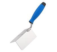 Mivos Truelle d'Angle Extérieure en Acier Inoxydable 120 x 60 mm - Truelle Extérieure avec Poignée Souple - Spatule d'Angle à 90° - Truelle d'Angle Fabriquée en UE - Bleu