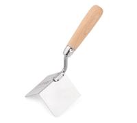 Mivos Truelle d'angle Extérieure en Acier Inoxydable - 80 x 60 mm - Spatule d'angle Extérieur avec Poignée en Bois - Angle de 90° - Fabriquée en UE