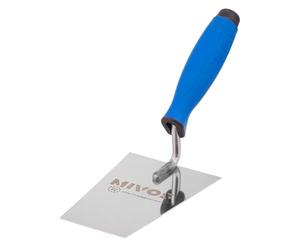 Mivos Truelle de Maçon Trapézoïdale en Acier Inoxydable - 140 x 70 mm - Trapèze - Spatule de Plâtrier 140 mm avec Poignée en Caoutchouc - Outil pour Travaux de Maçonnerie - Fabriqué en UE