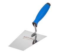 Mivos Truelle de Maçon Trapézoïdale en Acier Inoxydable - 160 x 75 mm - Trapèze - Spatule de Plâtrier 160 mm avec Poignée en Caoutchouc - Outil pour Travaux de Maçonnerie - Fabriqué en UE