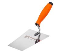 Mivos Truelle de Maçon Trapézoïdale en Acier Inoxydable - 180 x 80 mm - Trapèze - Spatule de Plâtrier 180 mm avec Poignée Souple - Outil pour Travaux de Maçonnerie - Fabriqué en UE