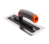 MIVOS Truelle en acier inoxydable 240mm - Premium - Professionnel, Truelle à plâtre inoxydable avec poignée ergonomique soft - Planche à lisser - Disque de lissage - MADE IN EU