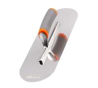 MIVOS Truelle En Acier Inoxydable 375 x 130 mm - demi-ronde - Truelle Avec Poignée Ergonomique - Platoir de Finition pour Travaux de Maçonnerie - Taloche de Lissage - MADE IN EU
