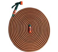 Mivos Tuyau d'arrosage flexible - Jusque 50 m - Pour robinets 1/2" et 3/4" - Léger et sans torsion - Extensible avec douchette de jardin
