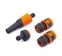 Mivos V-Plus Pulvériser Buse Réglable avec un Ensemble de Connexions 1/2" - 4 pièces - Pulvérisateur de Jardin - Raccord Robinet - Adaptateur - Connecteur d'Irrigation pour Tuyau