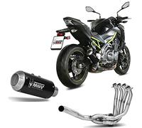 MIVV Échappement et dékat complet mk3 inox noir compatible avec Kawasaki Z900 z-900 2017 2018 2019 2020