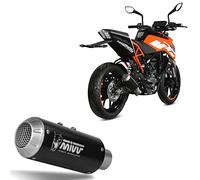 MIVV Pot d'échappement complet mk3 inox noir compatible avec ktm 125 Duke 2017 2018 2019 2020