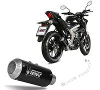 MIVV Pot d'échappement complet mk3 inox noir compatible avec Suzuki gsx-s 125 2017 2018 2019 2020