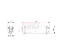 MIVV Slip-on d'échappement ovale avec embout en titane certifié pour SUZUKI GSX 1250 FA