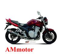 MIVV Silencieux Slip-On Oval S.030.lec pour Suzuki GSF 650 Bandit 2007-15 Argenté Homologué