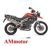 Mivv Oval Triumph Tiger 800 Xc/xr/xrt/xca 2011-16 T.011.lnc Homologated Slip On Muffler Argenté Homologated
