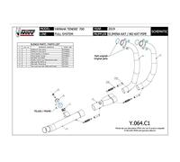 TUBE ÉLIMINATEUR DE CATALYSEUR MIVV POUR YAMAHA TENERE 700 2019-2024