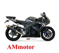 MIVV Silencieux Slip-on Oval Yamaha YZF 600 R6 2003-05 Y.013.l3 Argenté Homologué