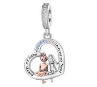 MiWangLing Breloque en cristal pour bracelet Pandora avec empreintes de pied de maman et inscription « Grandma Best Friend », Strass, Zircone cubique