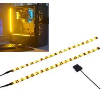Miwatt barrette d'éclairage décorative pour PC jaune jaune, 2X30CM, 5050LED, étanche, connexion de courant Molex