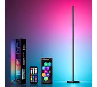 MIWATT Lampadaire LED d'Angle, 143cm Lampe sur Pied RGB avec APP Contrôle et Télécommande, Musique Sync&16 Millions Couleurs, Lampadaire Salon pour Chambre, Salle de Jeux & Décoration de Fête
