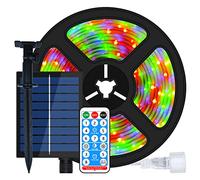 MIWATT Ruban LED solaire extérieur, flash de couleur solaire 5m, ruban LED étanche IP67, noël, halloween…