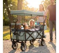 Miweba Chariot pour Enfants MB-20 - Chariot Pliable - Système de Harnais à 2X 3 Points - Frein de Stationnement - Roues en Caoutchouc Dur - Pare-Soleil avec Protection UV (Gris Clair/Gris foncé V2)