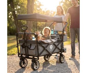 Miweba Chariot pour Enfants MB-20 - Chariot Pliable - Système de Harnais à 2X 3 Points - Frein de Stationnement - Roues en Caoutchouc Dur - Pare-Soleil avec Protection UV (LSF25)
