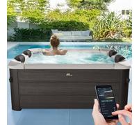 Miweba MSpa Spa extérieur Tribeca paroi Rigide - Contrôle Via Application - Spa 6 Personnes 160x160x65 cm - 120 Buses de Massage - Utilisation Toute l’année Hiver résistant