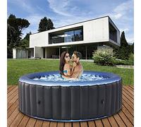 Miweba MSpa Spa Gonflable Extérieur Bergen C-BE041 | Rond ⌀ 180,0 cm - Spa Gonflable 4 Personnes - Nettoyage UV-C - Jusqu'à 1077 L - 40°C - Télécommande - 118 Jets (4 Personnes)