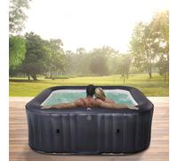 Miweba MSpa Whirlpool Outdoor Muse Otium | pour 6 personnes - 185 cm x 185 cm - Nettoyage à l'ozone et aux UV-C - Gonflable - Jets de massage - Anti-givre - Jacuzzi