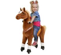 Miweba Poney Amadeus | Cheval à Bascule - Jouet à Bascule - Cheval pour Enfants - Poney en Peluche à roulettes - Jouet à chevaucher - Peluche - Jouet Debout - 4-8 Ans