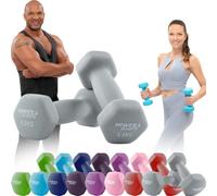 Miweba Sports Ensemble d'haltères en néoprène NKH100 - Haltères professionnelles - 0,5 à 10 kg - Set d'haltères hexagonaux - Haltères courtes - Haltères courtes - Haltères de gymnastique - Ensemble
