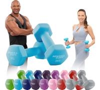 Miweba Sports Ensemble d'haltères en néoprène NKH100 | Haltères professionnels - 0,5-10,0 kg - Ensemble de haltères courtes - Haltères de gymnastique - Ensemble de haltères courts