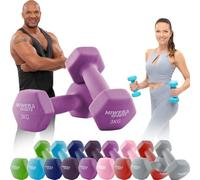 Miweba Sports Ensemble d'haltères en néoprène NKH100 | Haltères professionnels - 0,5-10,0 kg - Ensemble de haltères courtes - Haltères de gymnastique - Ensemble de haltères courts