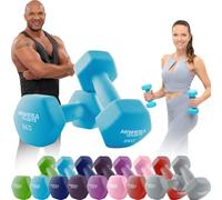 Miweba Sports Ensemble d'haltères en néoprène NKH100 | Haltères professionnels - 0,5-10,0 kg - Ensemble de haltères courtes - Haltères de gymnastique - Ensemble de haltères courts