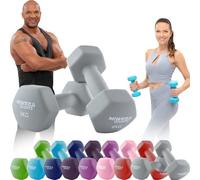 Miweba Sports Ensemble d'haltères en néoprène NKH100 | Haltères professionnels - 0,5-10,0 kg - Ensemble de haltères courtes - Haltères de gymnastique - Ensemble de haltères courts