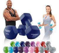 Miweba Sports Ensemble d'haltères en néoprène NKH100 | Haltères professionnels - 0,5-10,0 kg - Ensemble de haltères courtes - Haltères de gymnastique - Ensemble de haltères courts