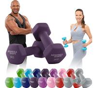 Miweba Sports Ensemble d'haltères en néoprène NKH100 | Haltères professionnels - 0,5-10,0 kg - Ensemble de haltères courtes - Haltères de gymnastique - Ensemble de haltères courts