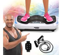 Miweba Sports Fitness 4D Wave Plaque vibrante MV300 - Bracelet télécommande - Design Wave - 800 Watts - Haut-Parleur Bluetooth - Bandes d'entraînement - LED - Grande Surface d'appui