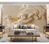 MIWEI Wallpaper Papier Peint Panoramique Ange En Relief De Grès Papier Peint Intissé 3D Tapisserie Decoration Chambre Salon Murale -KX19334, 250x175cm