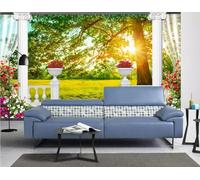 MIWEI Wallpaper Papier Peint Panoramique Balcon Bois Prairie Papier Peint Intissé 3D Tapisserie Decoration Chambre Salon Murale -KX20146, 310x250cm