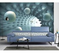 MIWEI Wallpaper Papier Peint Panoramique Boule Circulaire Abstraite Tunnel Papier Peint Intissé 3D Tapisserie Decoration Chambre Salon Murale -KX19004, 350x250cm