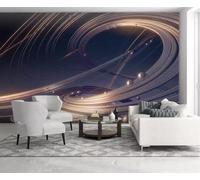 MIWEI Wallpaper Papier Peint Panoramique Boule Ronde Abstraite Ligne Or Papier Peint Intissé 3D Tapisserie Decoration Chambre Salon Murale -KX01847, 250x175cm