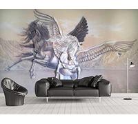 MIWEI Wallpaper Papier Peint Panoramique Cheval Ange En Relief Papier Peint Intissé 3D Tapisserie Decoration Chambre Salon Murale -KX33404, 400x255cm