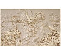 MIWEI Wallpaper Papier Peint Panoramique Effet De Relief Lotus Oiseau Papier Peint Intissé 3D Tapisserie Decoration Chambre Salon Murale -KX35715, 310x250cm