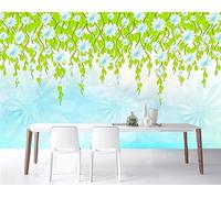 MIWEI Wallpaper Papier Peint Panoramique Fleurs Vert Vigne Papier Peint Intissé 3D Tapisserie Decoration Chambre Salon Murale -KX33017, 400x255cm