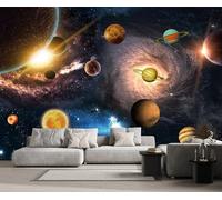 MIWEI Wallpaper Papier Peint Panoramique Galaxie Planétaire Cosmique Papier Peint 3D Tapisserie Decoration Poster Murale Chambre Salon -MW250975-350cmx256cm