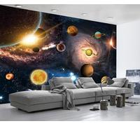 MIWEI Wallpaper Papier Peint Panoramique Galaxie Planétaire Cosmique Papier Peint Intissé 3D Tapisserie Decoration Chambre Salon Murale -KX12352, 310x250cm