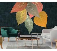 MIWEI Wallpaper Papier Peint Panoramique Géométrie Des Feuilles Des Plantes Papier Peint Intissé 3D Tapisserie Decoration Chambre Salon Murale -KX30088, 250x175cm